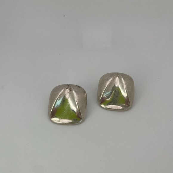 Vintage Sterling Silver Abstract Earrings 1980’s - Picture 1 of 5